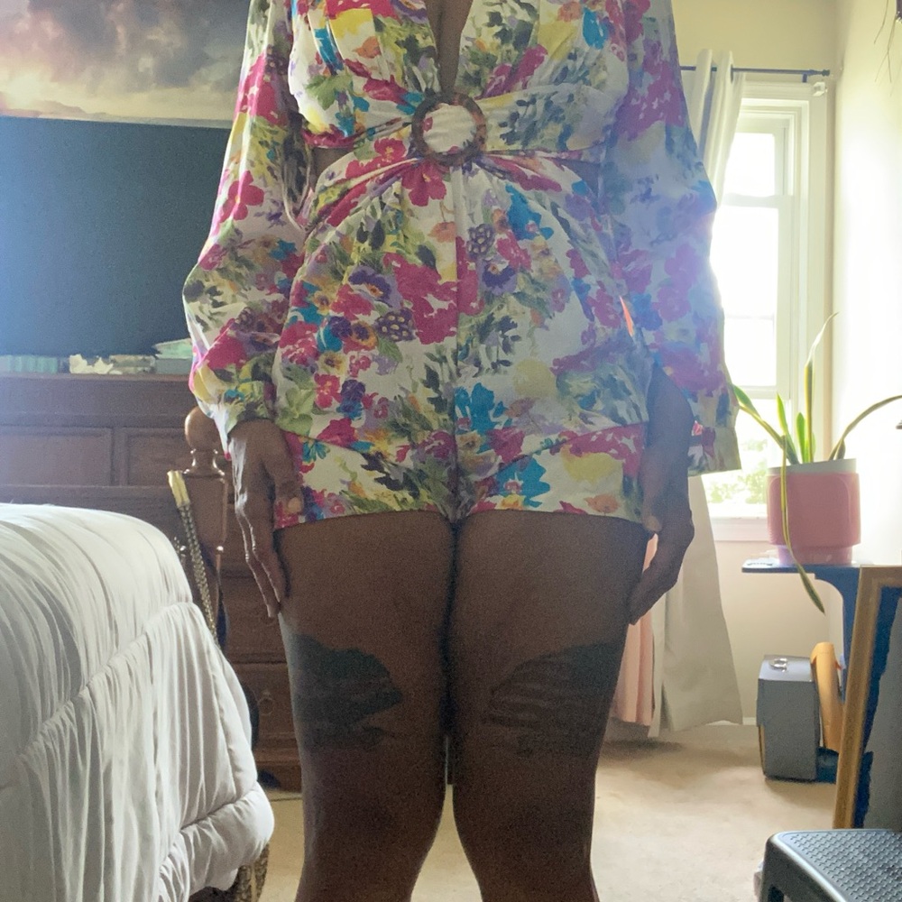 Boohoo Floral short romper Multicolor